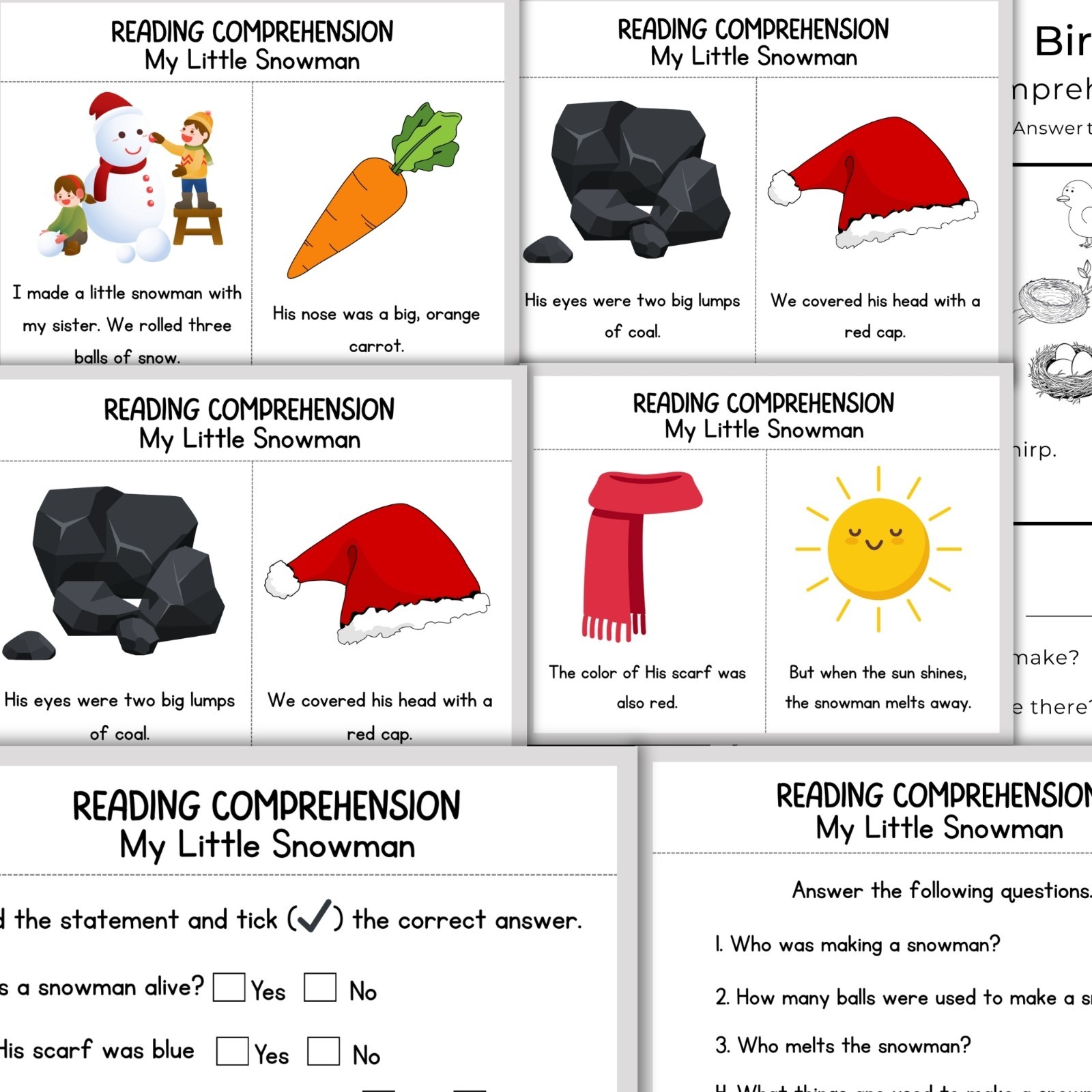 270 Reading Comprehension Worksheets For Kids | Printable | Digital Download