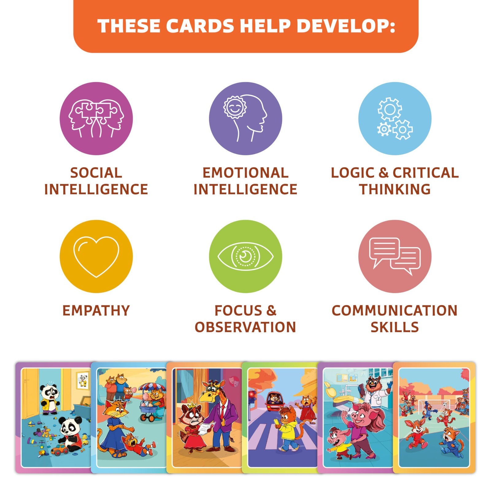 Kids Conversation Cards – Social Skills & Emotional Intelligence Game, Speech Th