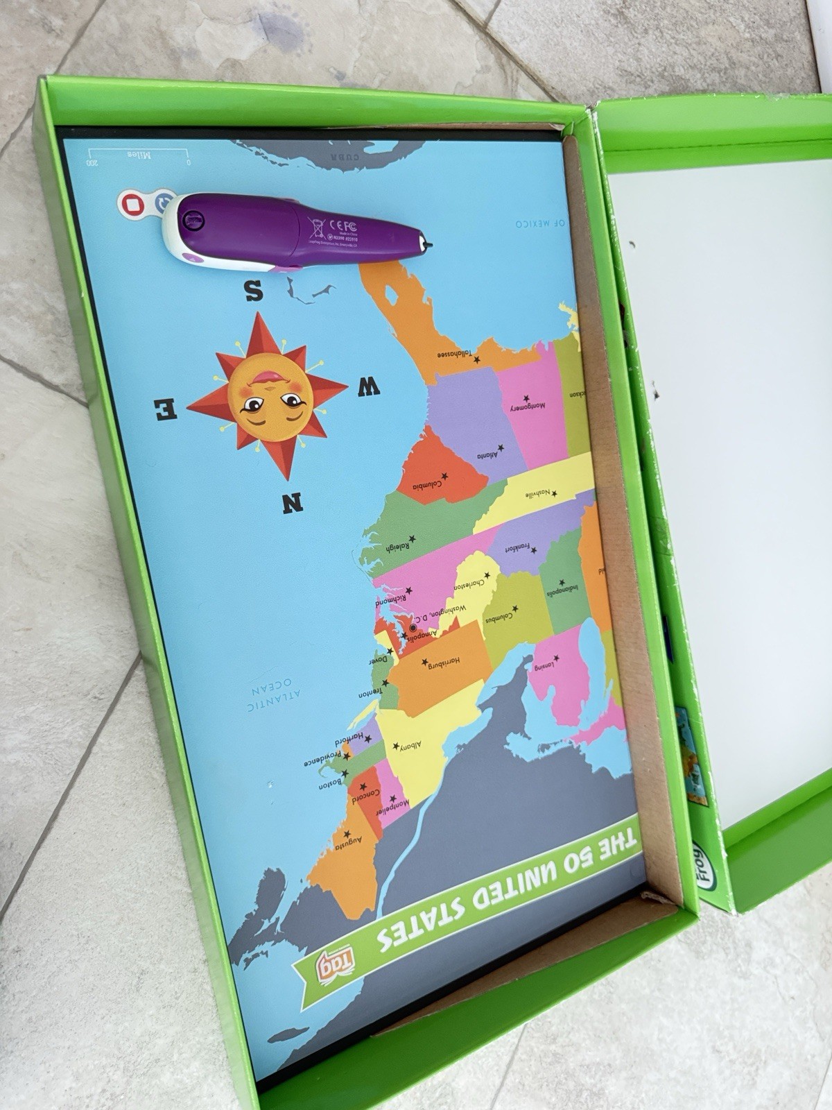 Leap Frog Tag Interactive United States Map 2-Sided Jumbo 35″ x 20″ Used