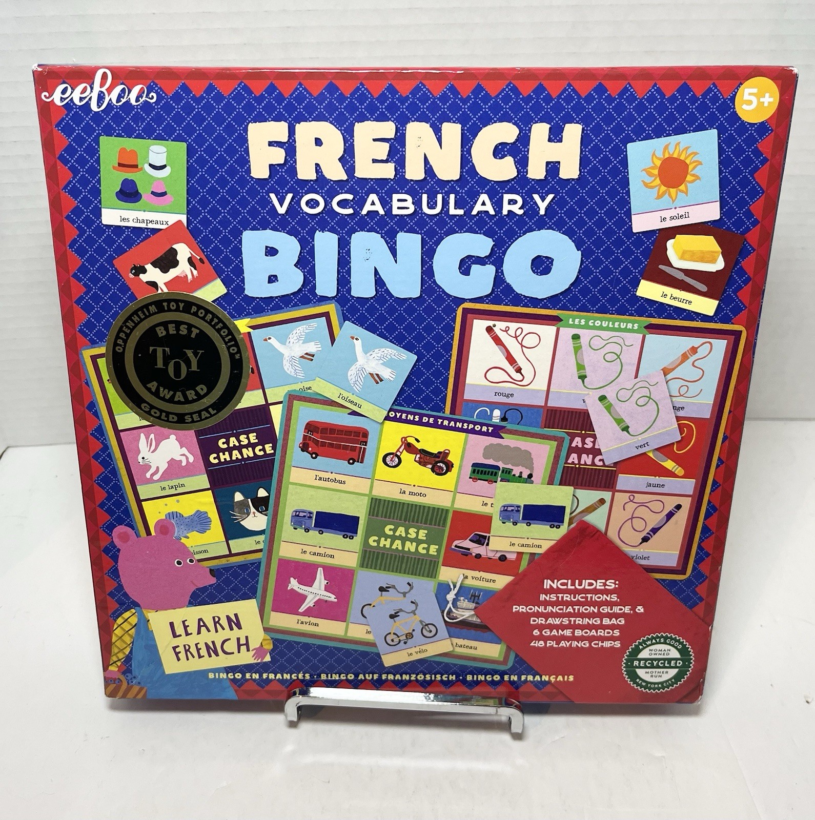New eeBoo: Learn French Bingo Vocabulary Game, 2 to 6 Players (Open Box)