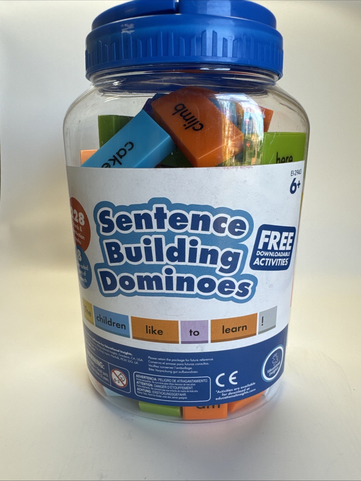 Educational Insights Sentence Building Dominoes Ages 6+, 228 Words & Punctuation