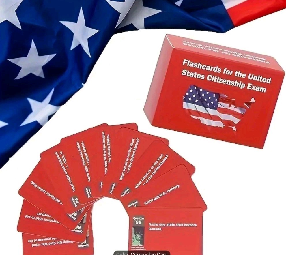 United STATES USA Citizenship Exam Flashcard Set 100 Study Questions Learning…