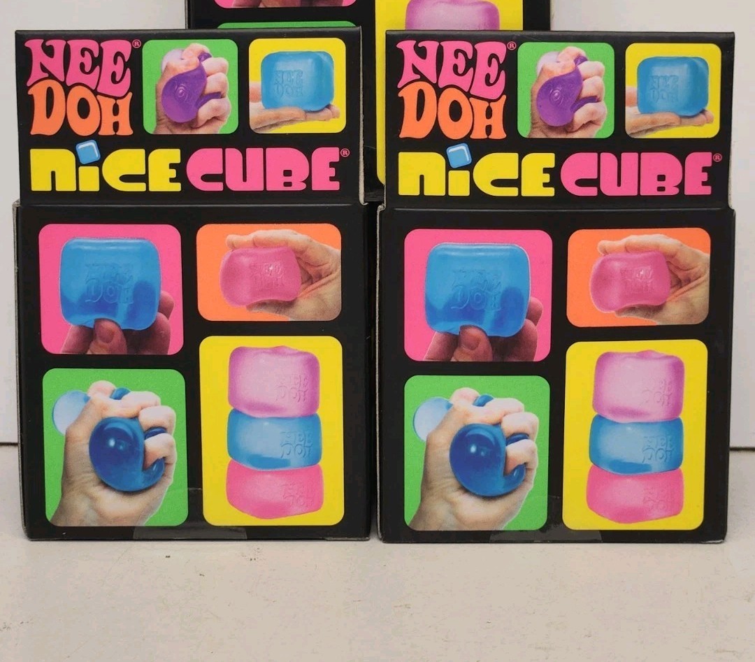 NeeDoh Nice Cube Super Solid Squish Blue Lot Of 2 (FREE SHIPPING)