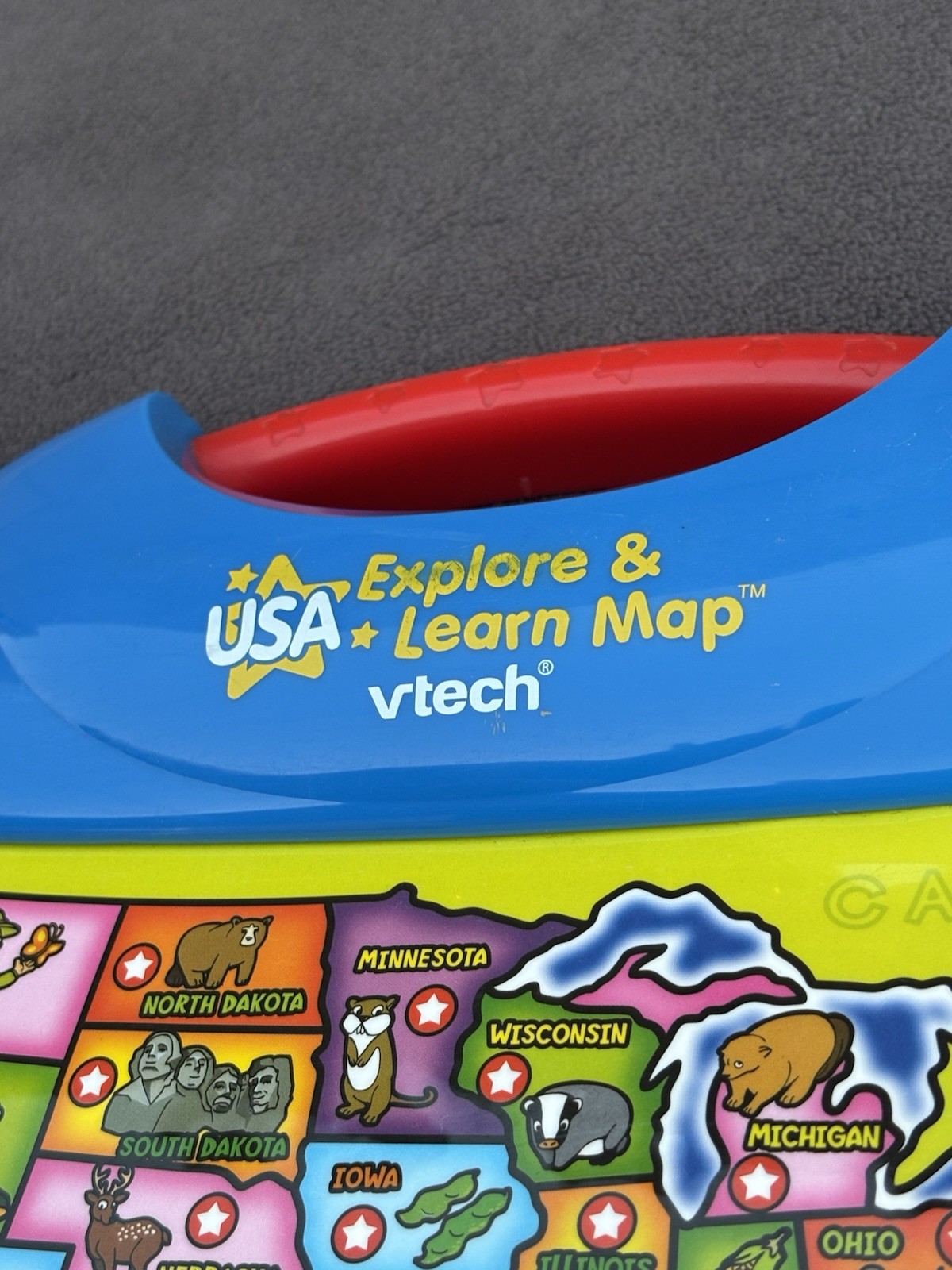 VTech USA Explore & Learn Map TESTED & WORKING! Interactive Touch Talking Toy