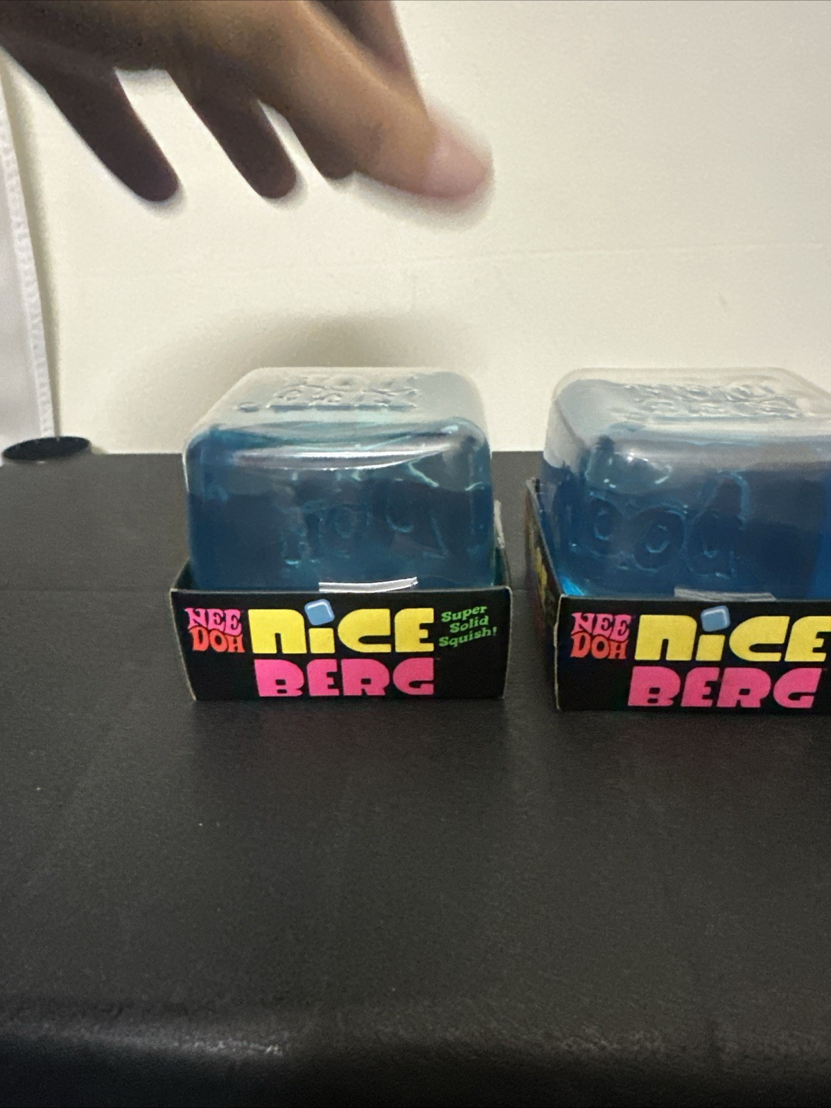 Lot Of 3 NeeDoh Nice Berg Blue XL Giant Nee Doh Niceberg Solid Squish Cube Block