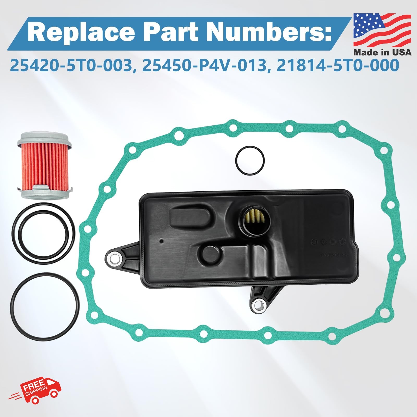Transmission Filter and Oil Pan Gasket kit Replace 21814-5T0-000 25420-5T0-003 2
