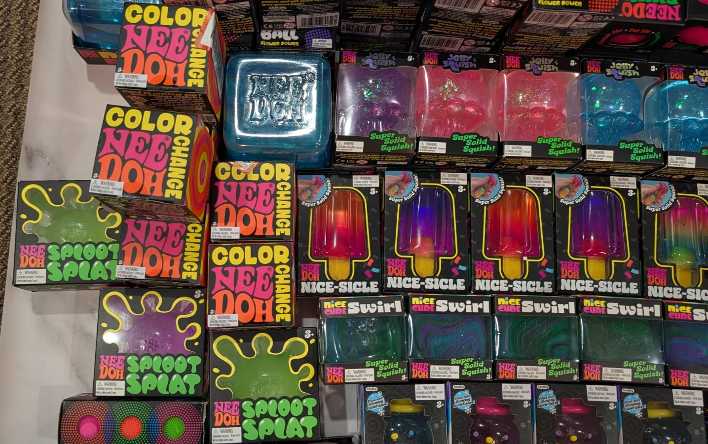 Needoh Lot of 100: Nice-Sicle, Nice Cubes, Groovy Glowman, Jelly Squish, MORE!!