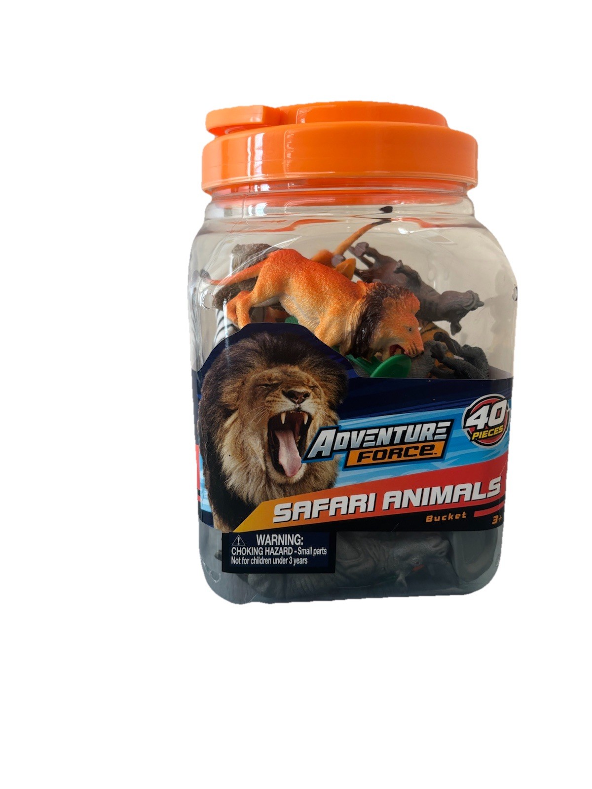 Adventure Force Safari Animals Bucket 40 Toy Figures, 2022, 3+ Years