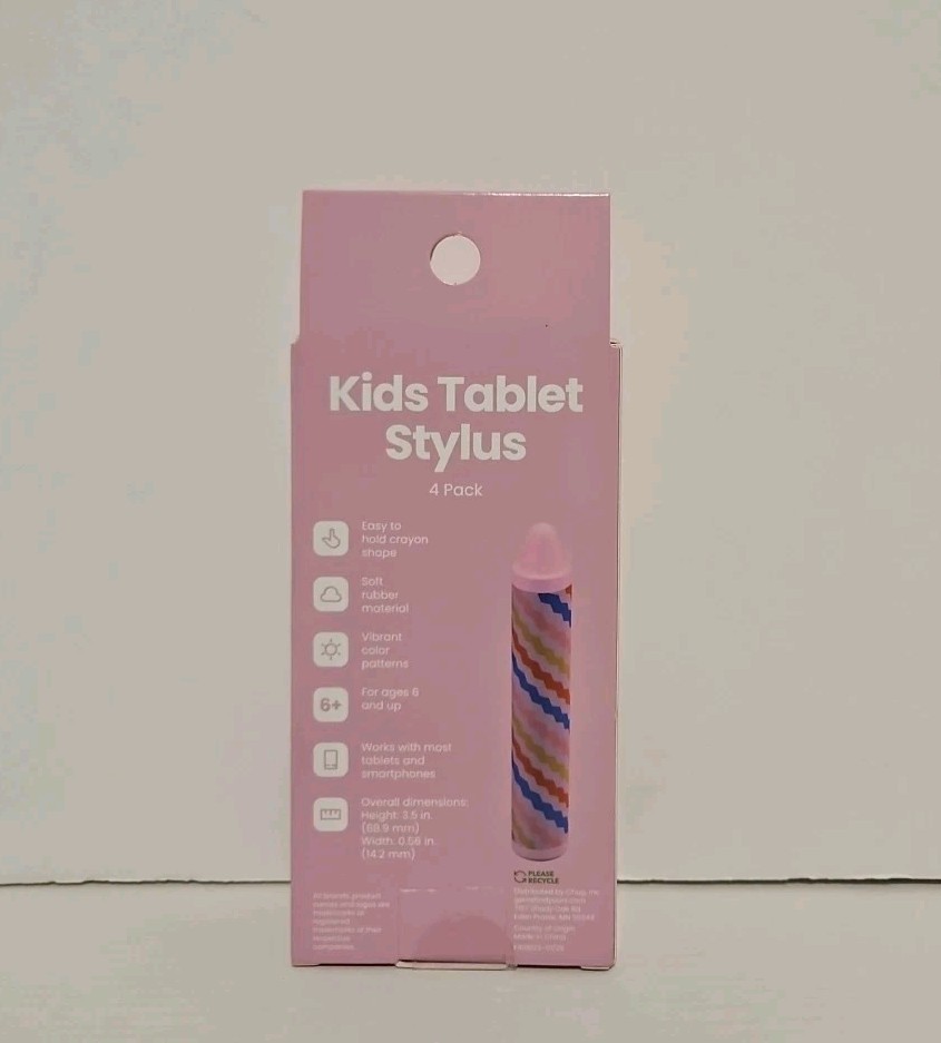 Kids Tablet Universal Stylus 4 Pack, Pink, Ages 6 and Up