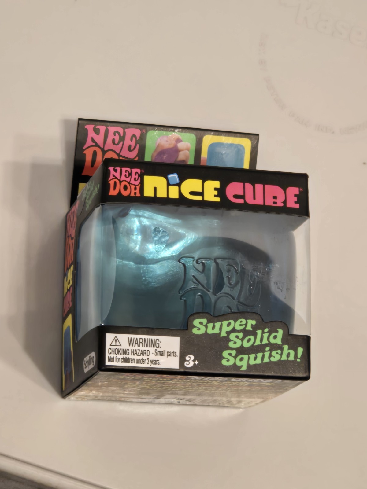 Nee Doh Nice Cube Blue Ice Super Solid Squish Authentic NEW