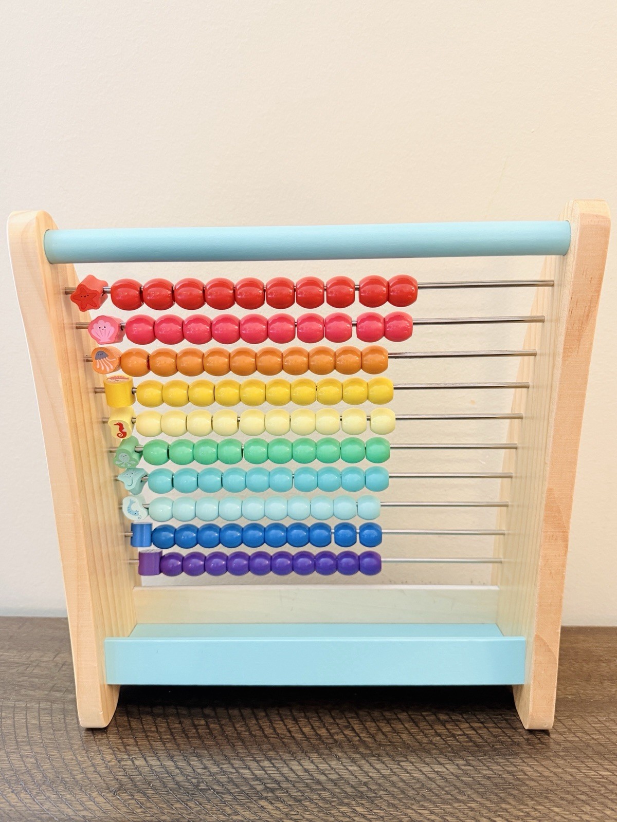 Wooden Rainbow Abacus Mathematics Toy Counting Beads for Ages 3-7 Years