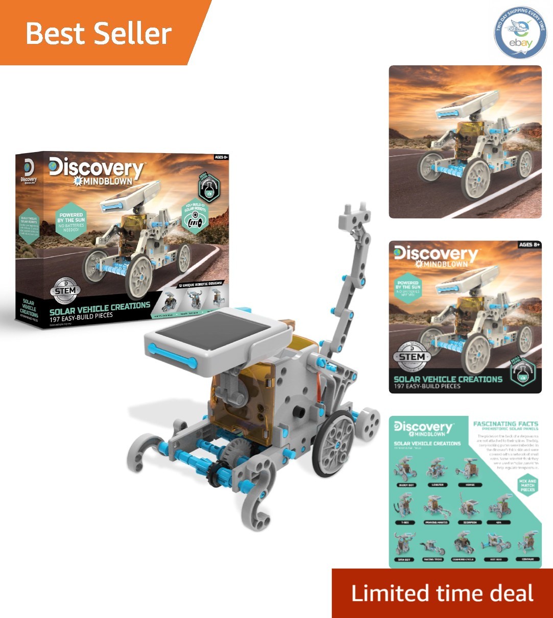 197-Piece Solar Robot Building Kit – Create 12 Unique Robots – Ideal STEM Gift!
