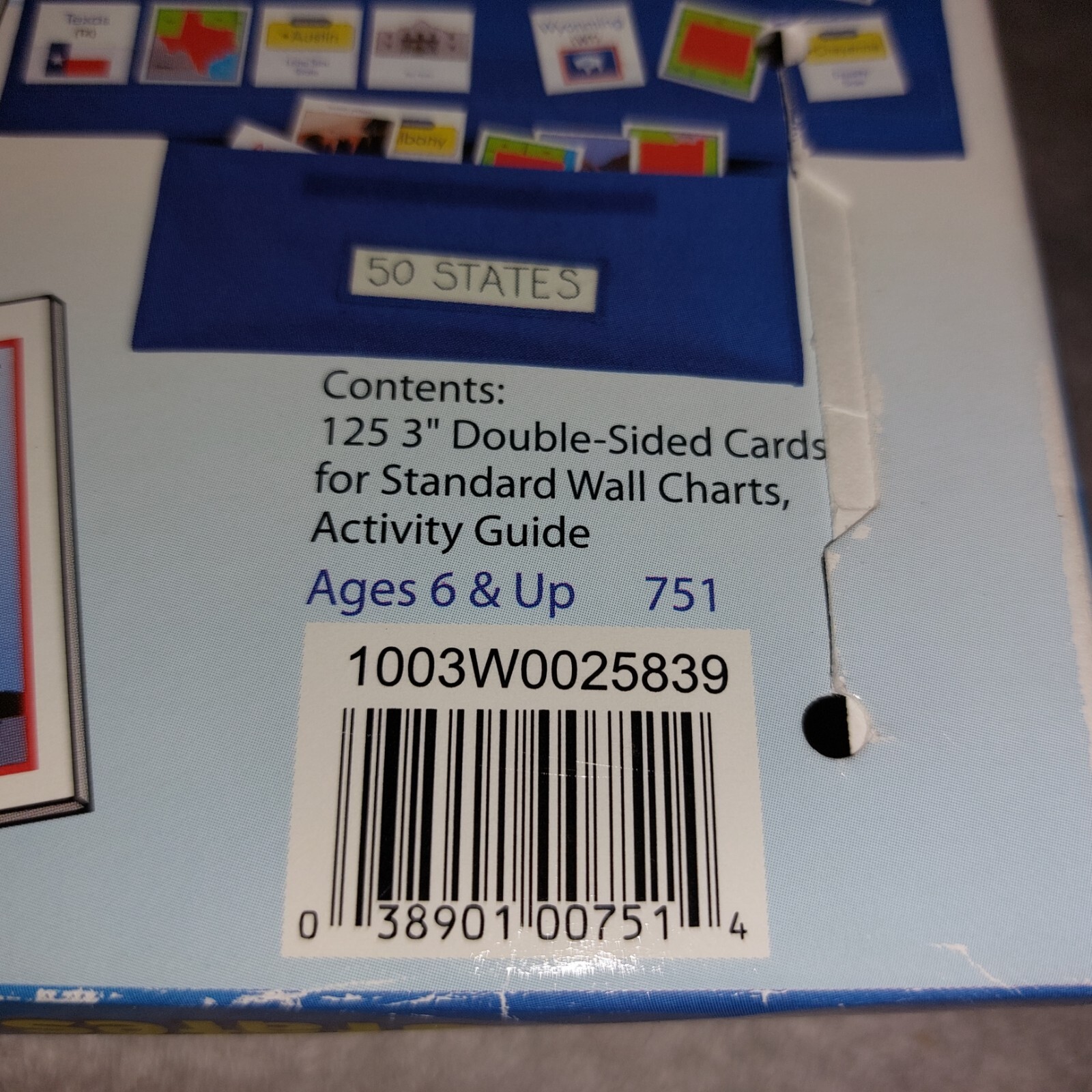 Smethport Pocket Chart Card Set 50 STATES Ages 6+ 125 Double-Sided Color Cards
