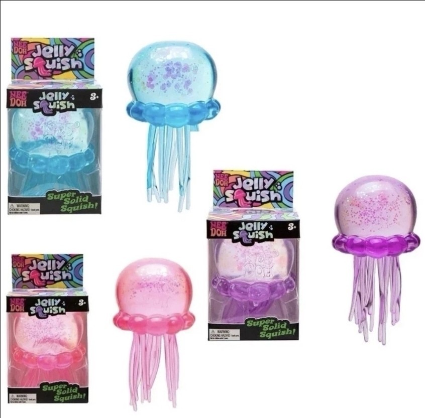 Jumbo Nee Doh Jelly Squish Super Solid Squish Jellyfish Purple/Clear