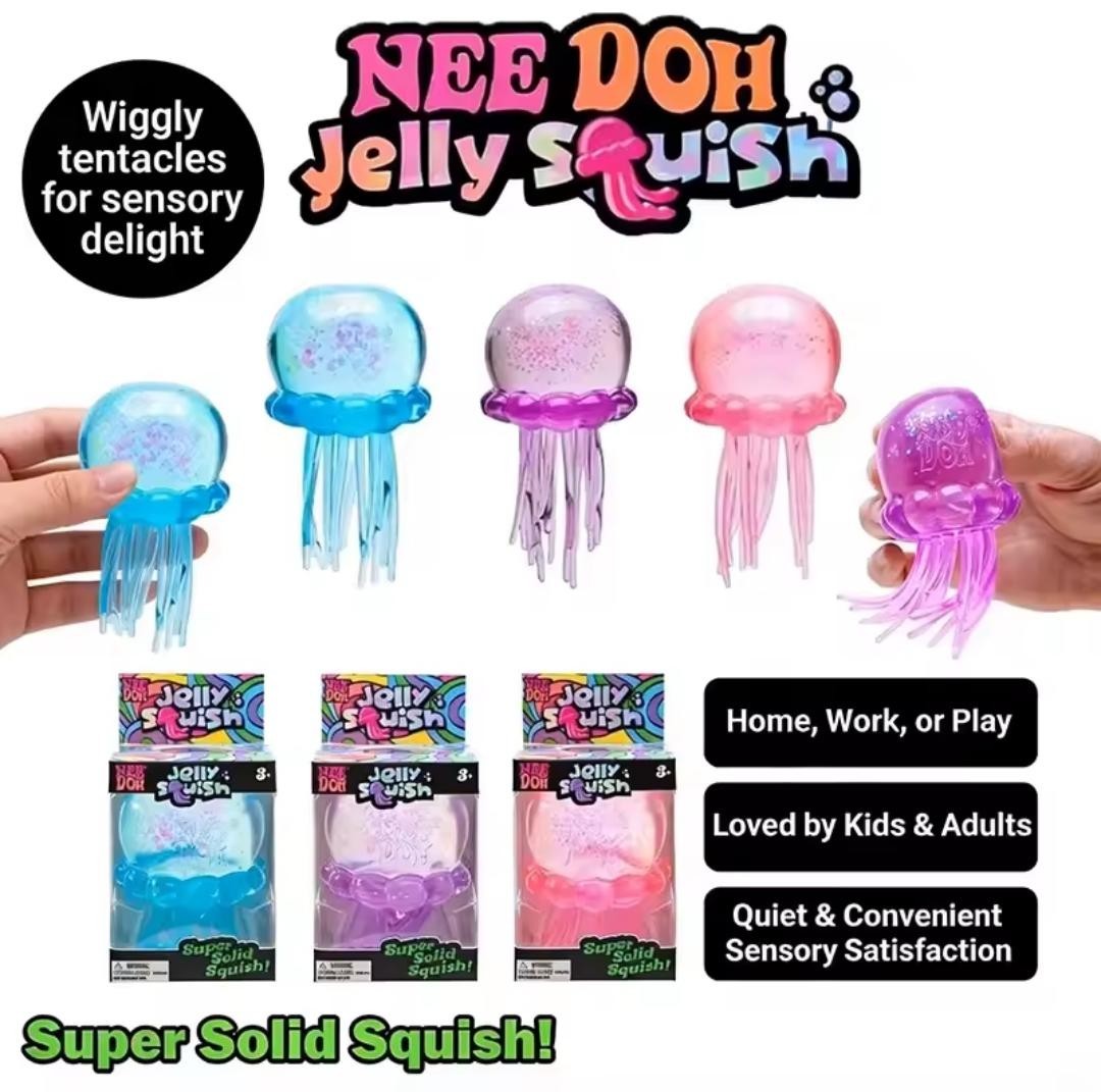Random Jellyfish Squish Fidget toy NeDoh Soft Squeeze Stress Relief Anti Anxiety