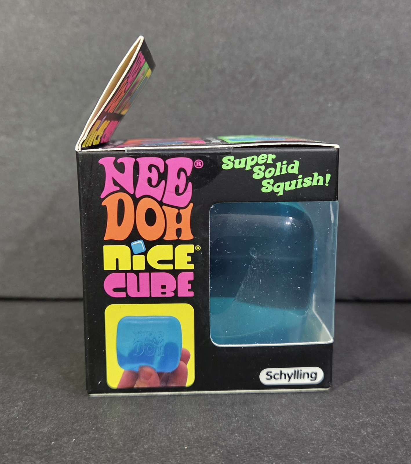 Nee Doh Nice Cube Super Solid Squish Teal Squeeze Toy