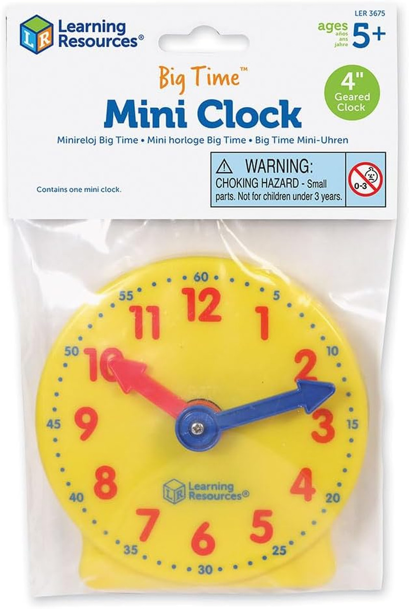 Learning Resources Big Time Mini Clock, Teaching Clock, Classroom Accessories