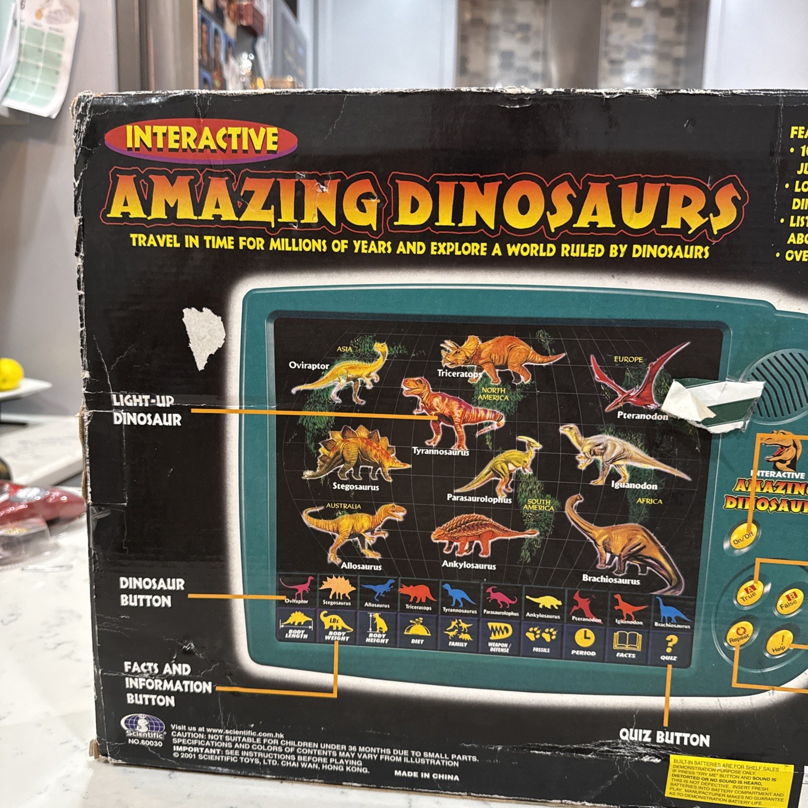 Interactive Amazing Dinosaurs Kids Learning Black Electronic Toy Working Read