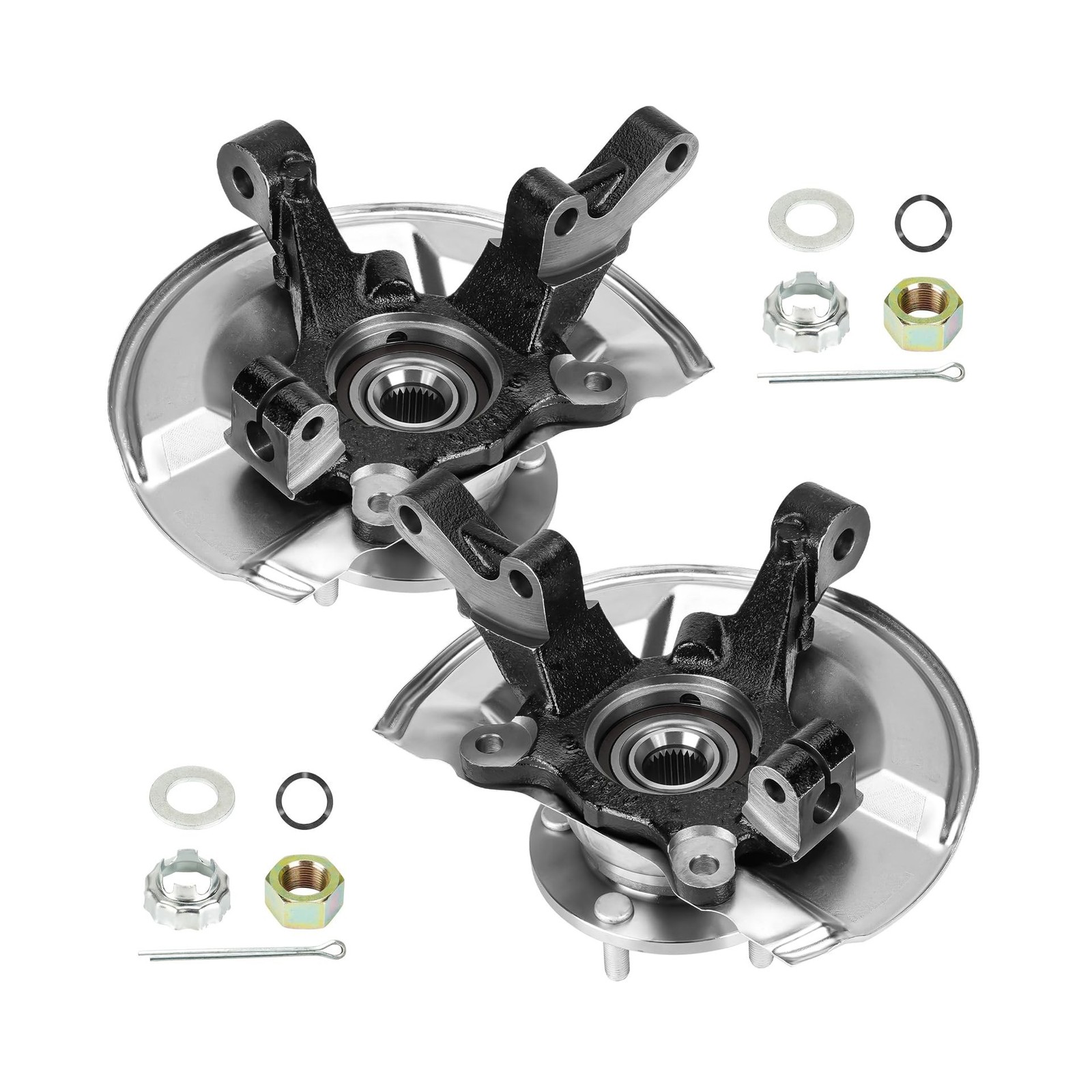 2 Front Steering Knuckles & Wheel Bearing Hub Assembly for Jeep Patriot 07-17…