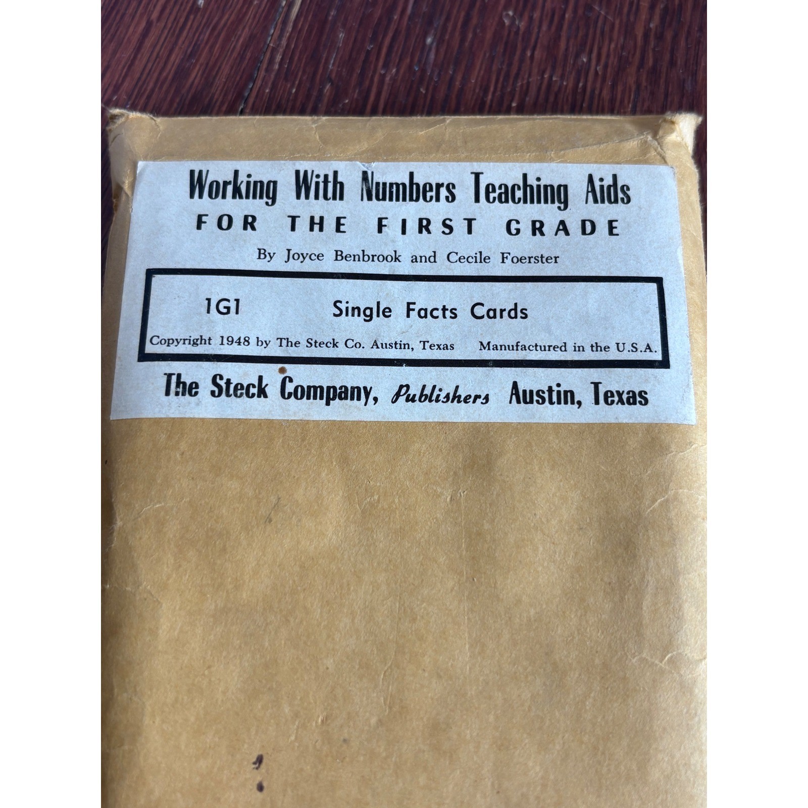 Vintage 1948 Steck Co Math Flash Cards Working With Numbers Teaching Aids 1G1