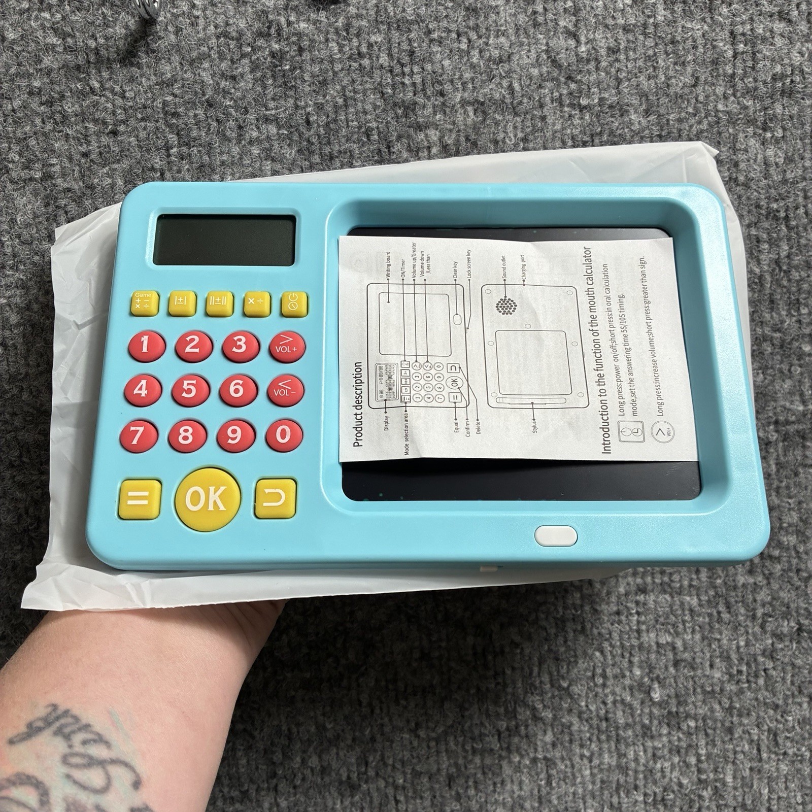 Kids Early Education Math Machine LCD Writing Tablet Digital Calculator Toy Pen