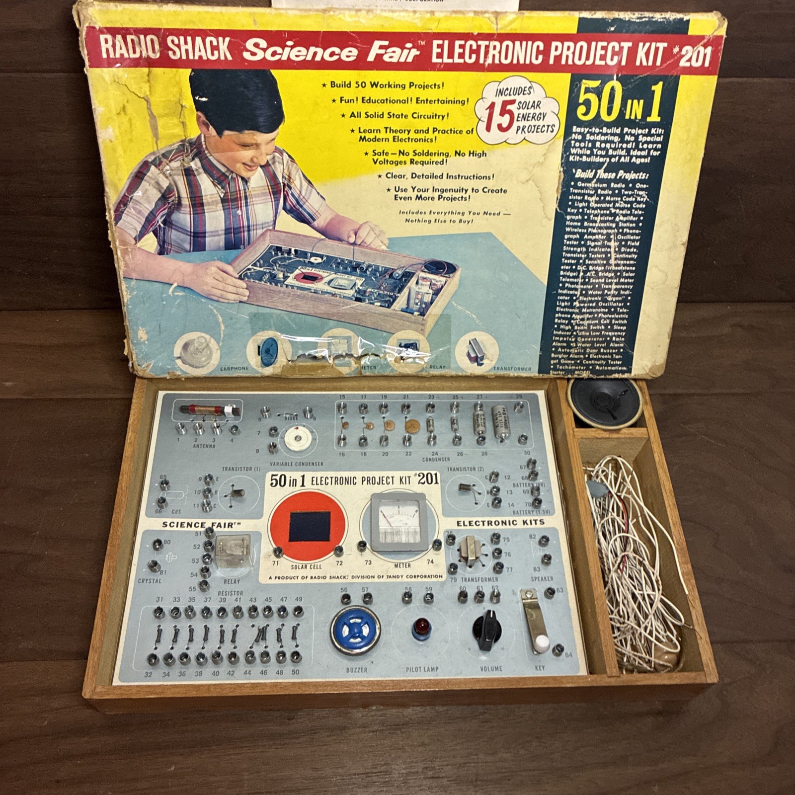 Vintage Radio Shack Science Fair Electronic Project Kit #201 1967 UNTESTED
