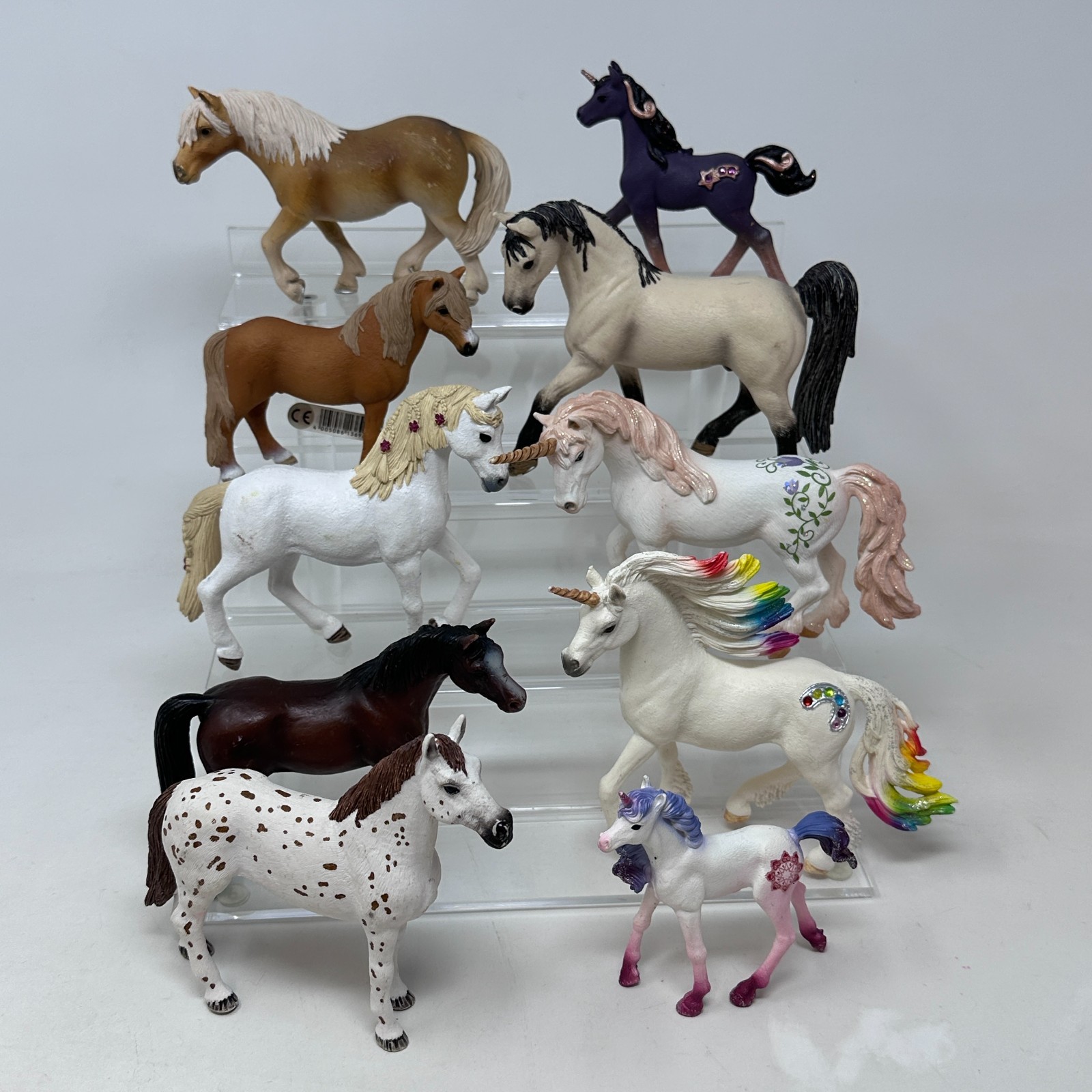 Schleich Horse Figures Lot Unicorn Foal Mare Stallion Pony Figurines Set of 10