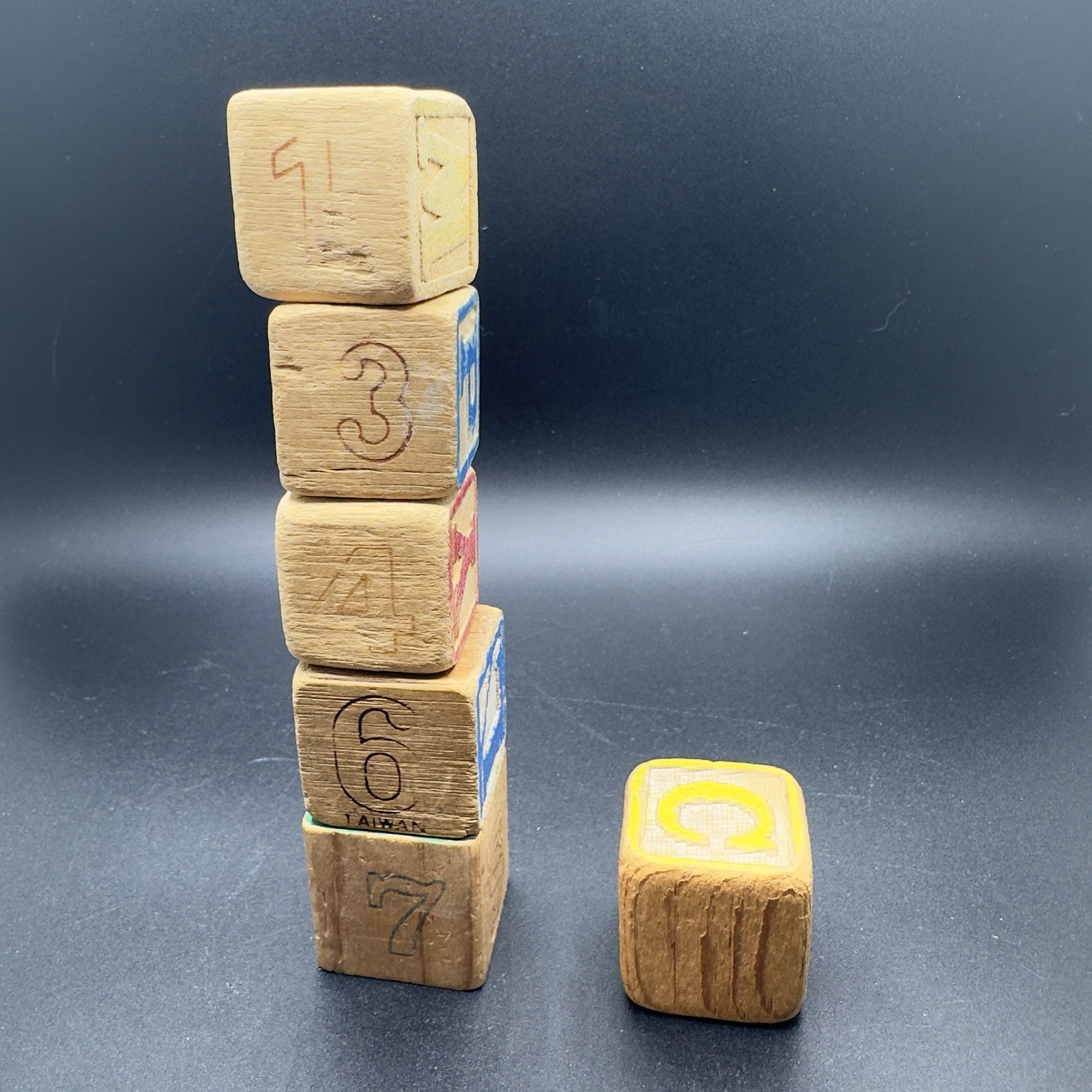 Vintage Wooden Alphabet And Numbers Blocks For Kids 6 Total Toys Wood