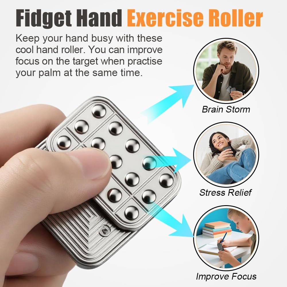 Magnetic Fidget Slider, Metal EDC Alloy Press Pad Push Card, Silvery