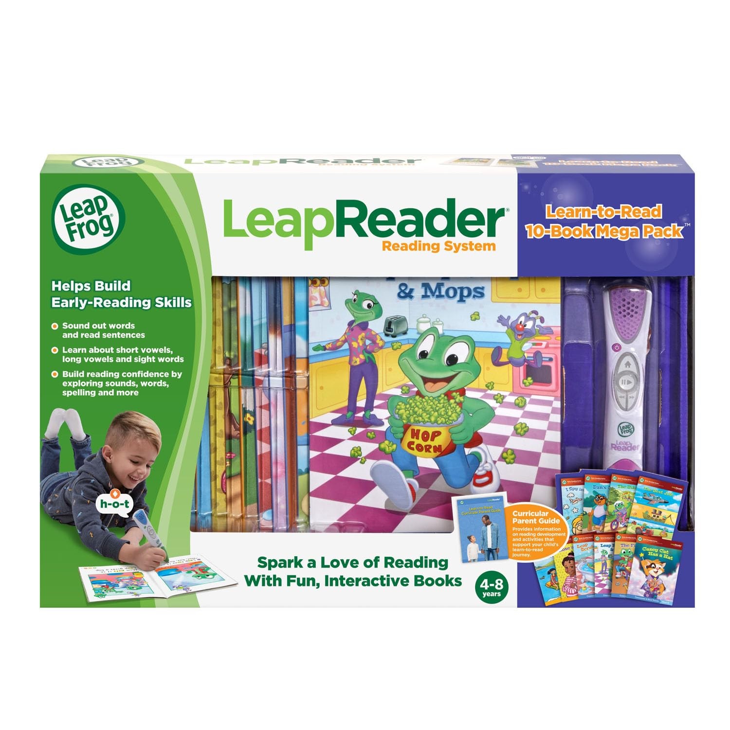 LeapFrog LeapReader System Learn-to-Read 10 Book 1.3″ X 6.6″ x 1.2″, Pink