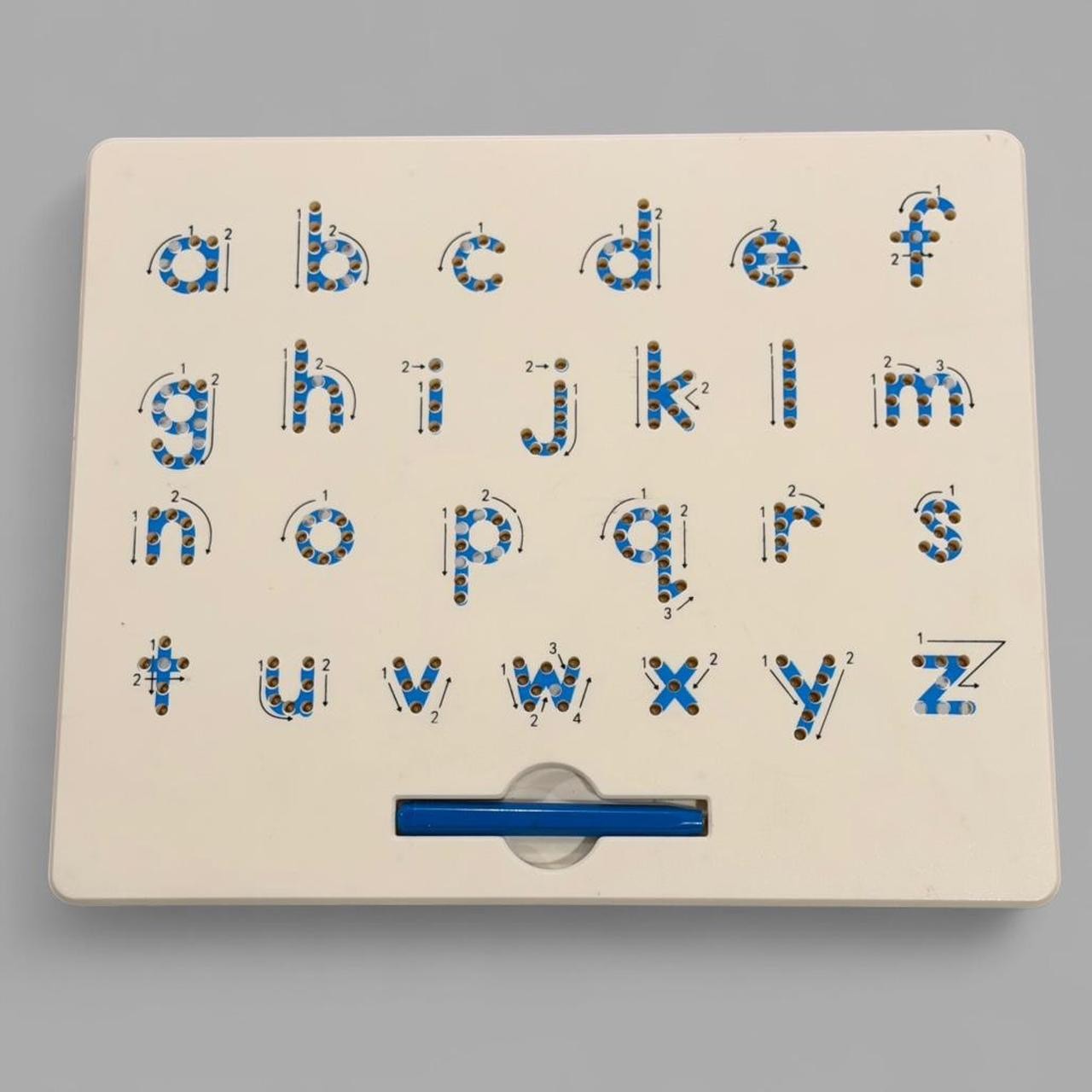 Alphabet Magnetic Tracing Board Magnetic Pen- Set of 2, White/Blue; Ages 3+