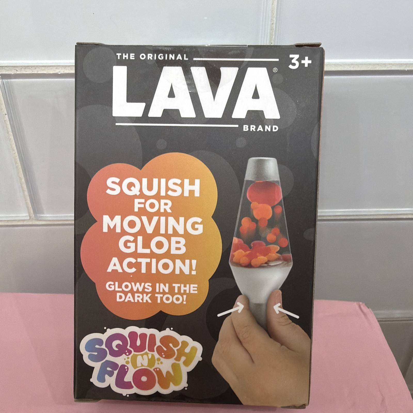 Schylling Lava Squish N Flow Squishy NeeDoh Glow In The Dark Lava Lamp NEW