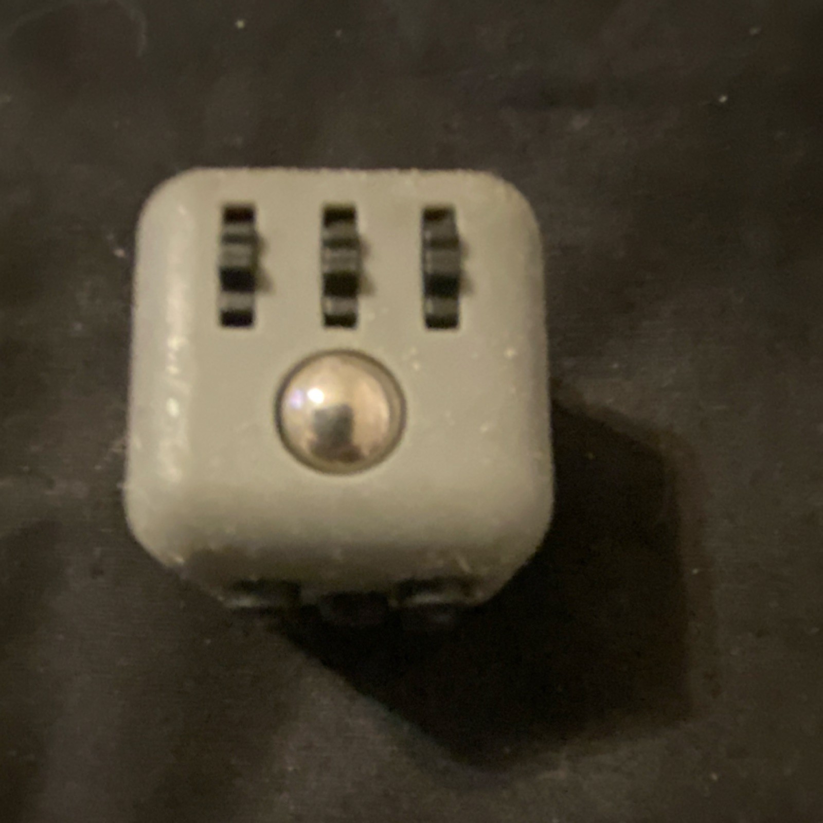 Gray 6-Sided Fidget Cube with Button, Roller, Joystick Mechanisms for Ages 8+