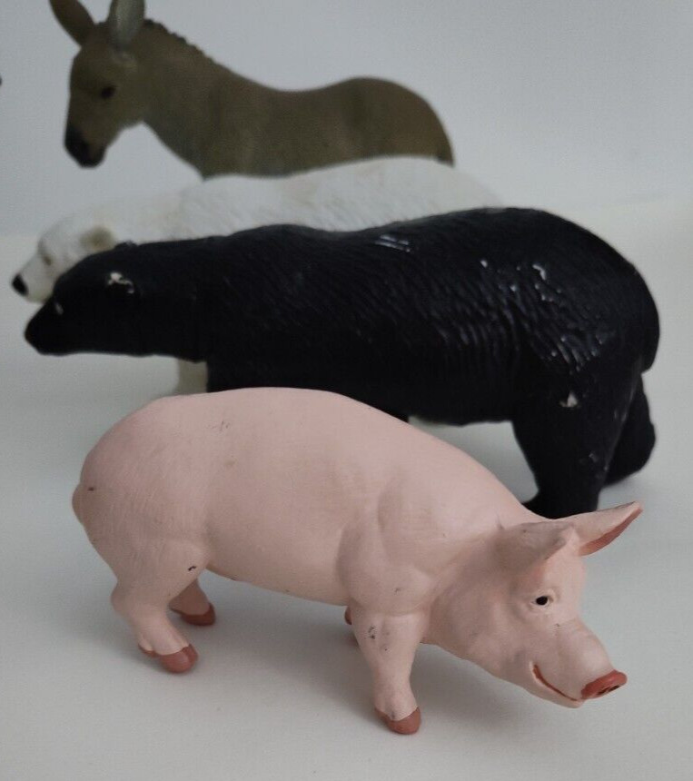 1990s Animals Lot of 11 Elephants Bears Tigers Donkey Pig Cheetah Leopard AAA