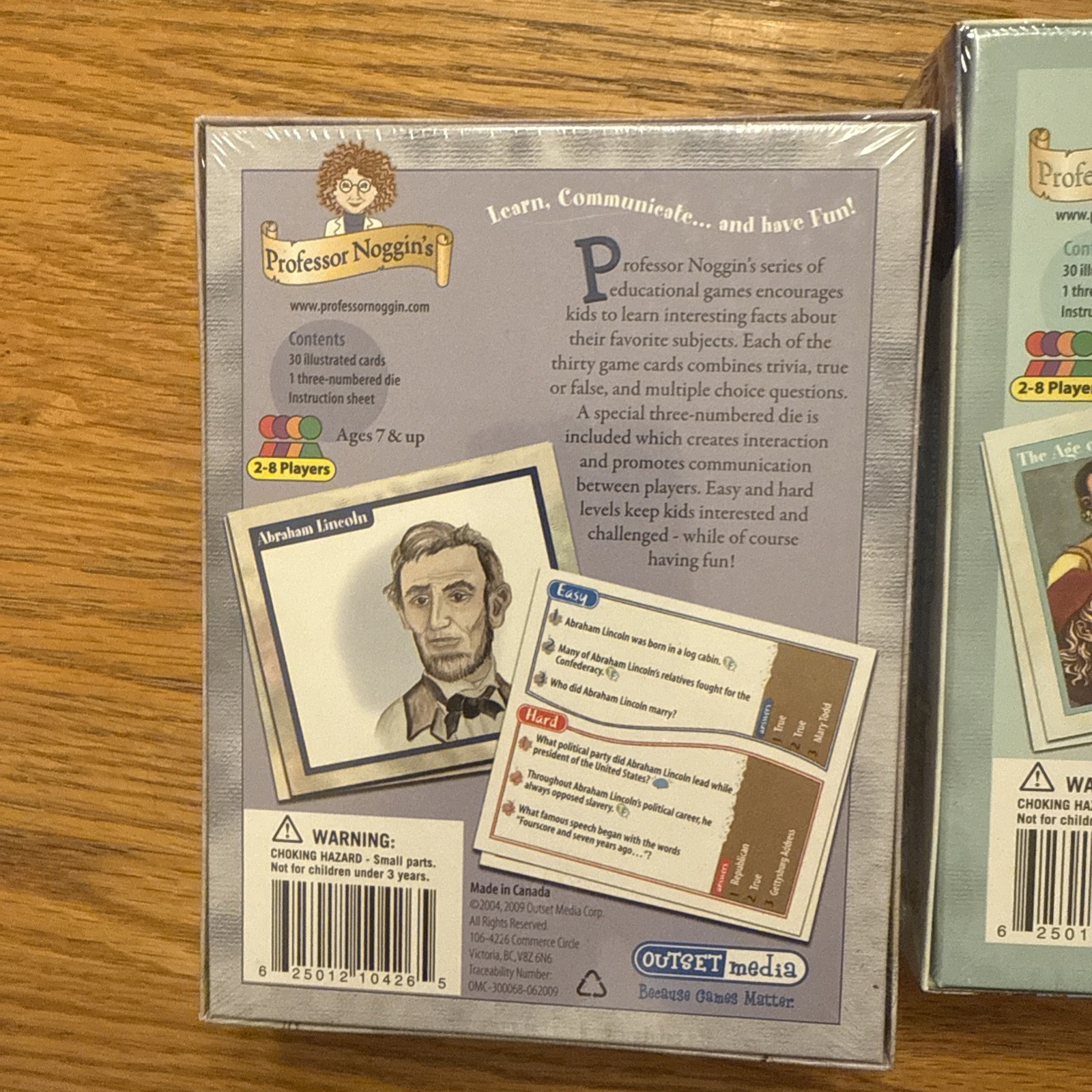 Lot 2 Professor Noggin’s History Of United States Card Game Civil War Explorers