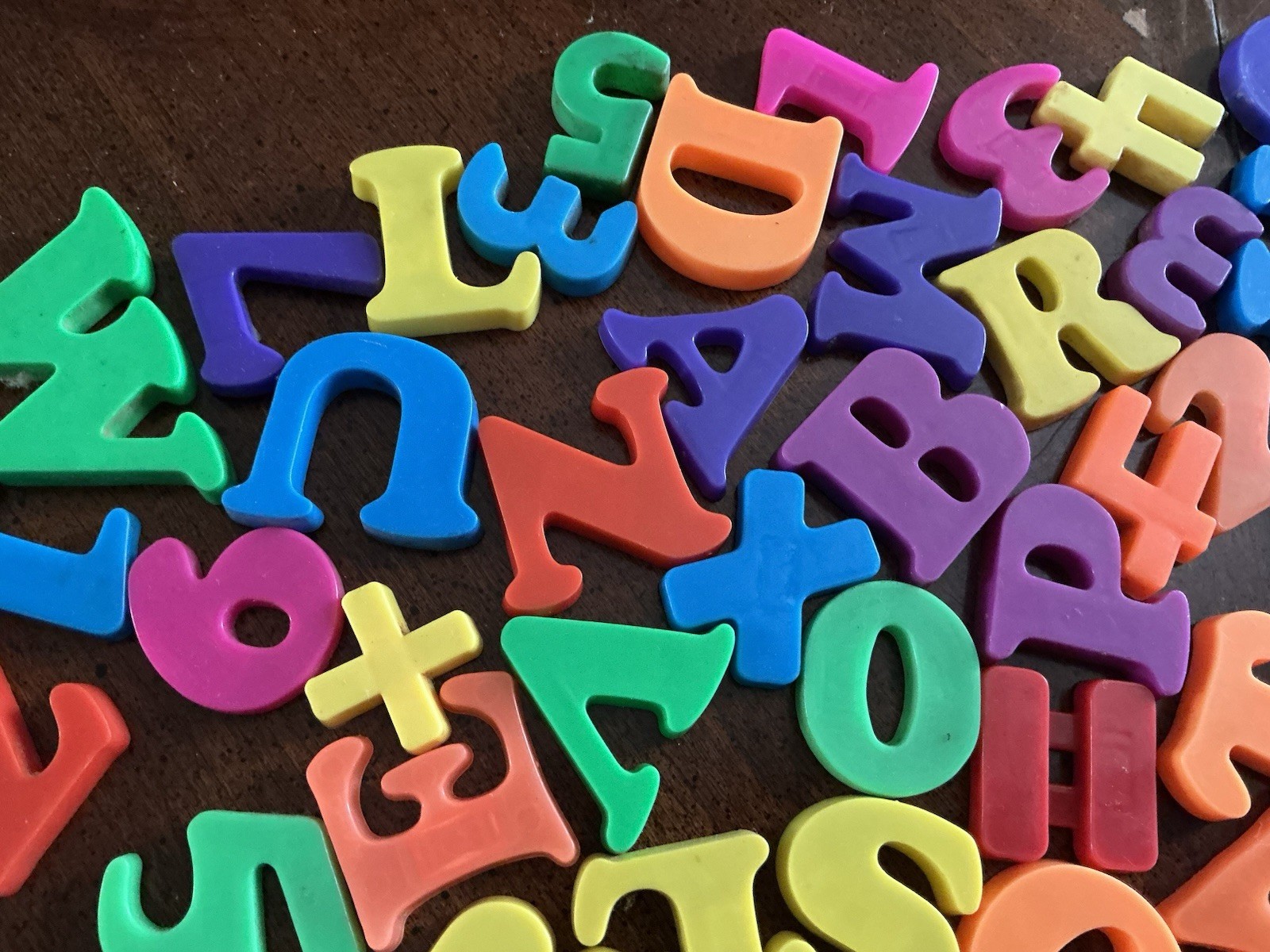 87 Multi-Color Plastic Magnetic Letters & Numbers for Learning Refrigerator