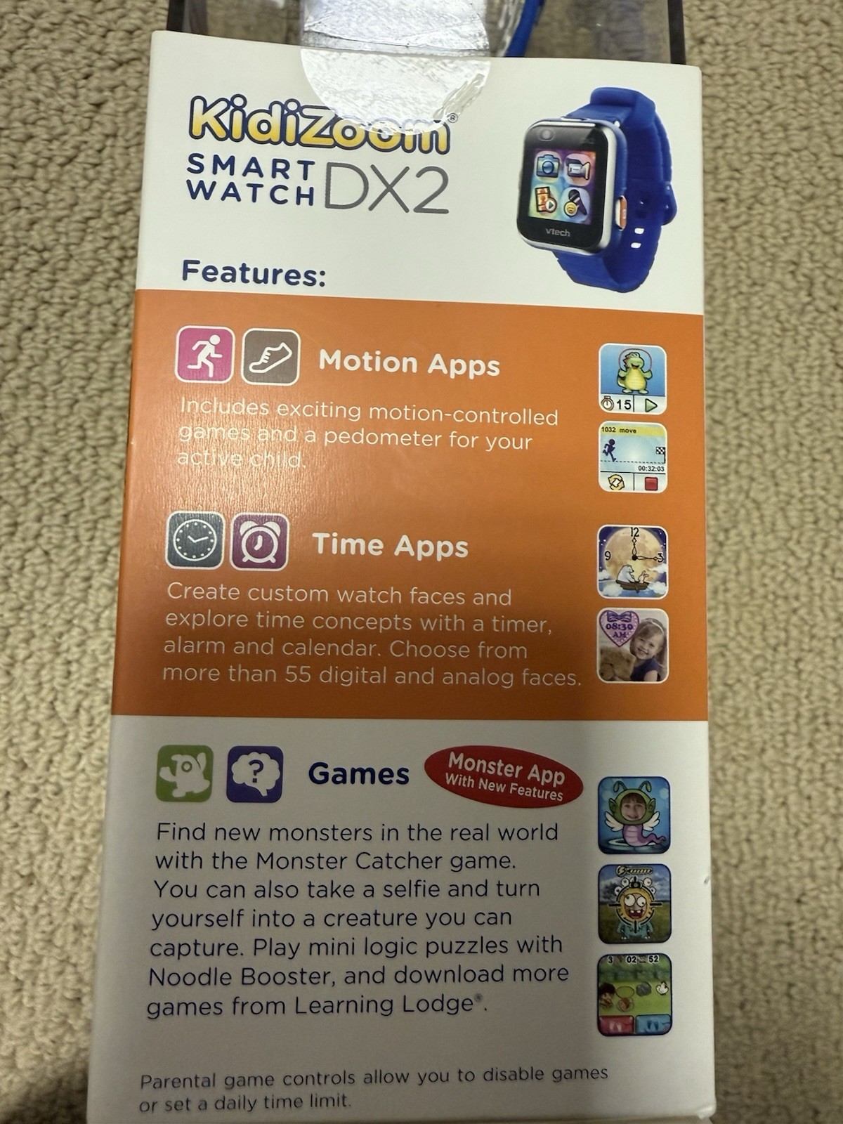 VTech Kidizoom DX2 Blue Smart Watch Interactive Game System, Blue, New Sealed