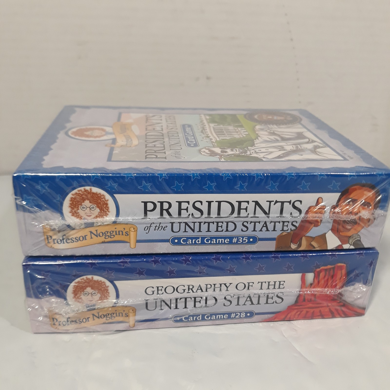 Lot Of 2 Professor Noggin’s Card Games #28/#35 Geography & Presidents Of US New