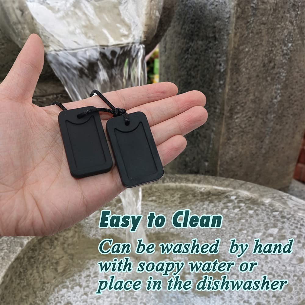Sensory Chew Necklace for Kids and Adults, Silicone Dog Tag Pendant Chewy for Au