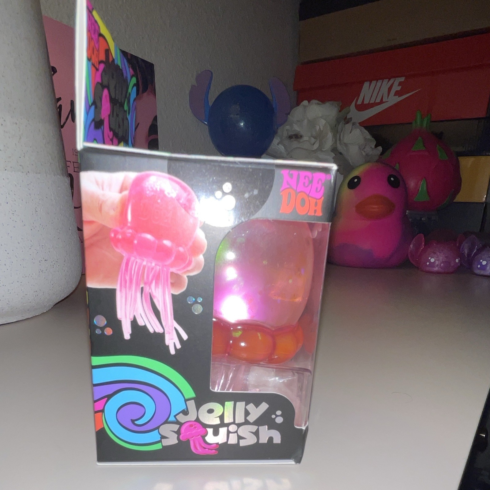 Nee Doh Jelly Squish Jellyfish Tactile Squeeze Toy Pink Purple 3+ 25330NAB