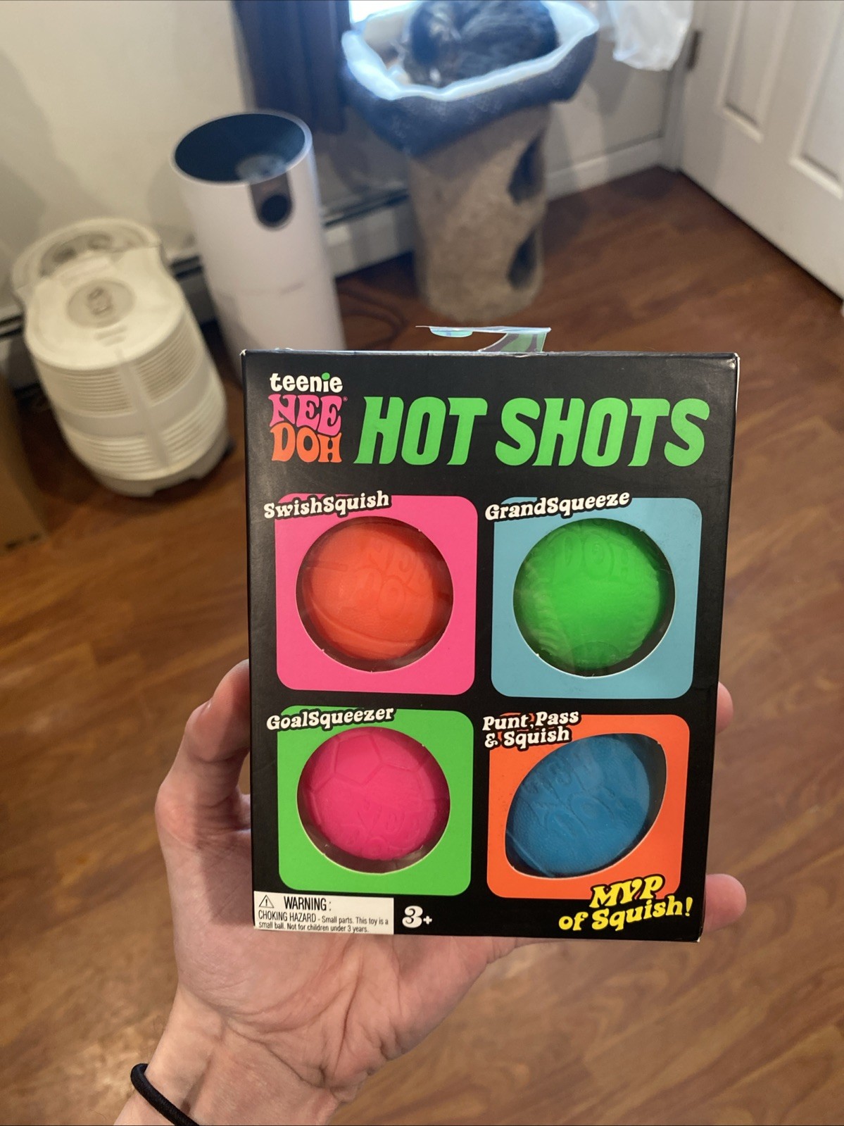 Needoh Teenie Hot Shots 4-Pack Nee Doh Set of 4 – Swish Grand Goal Punt BALLS!