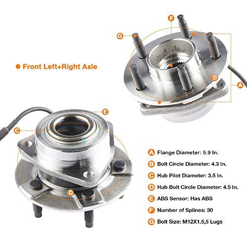 Wheel Bearing Hub Front Wheel Hub and Bearing Assembly Compatible for A 513189