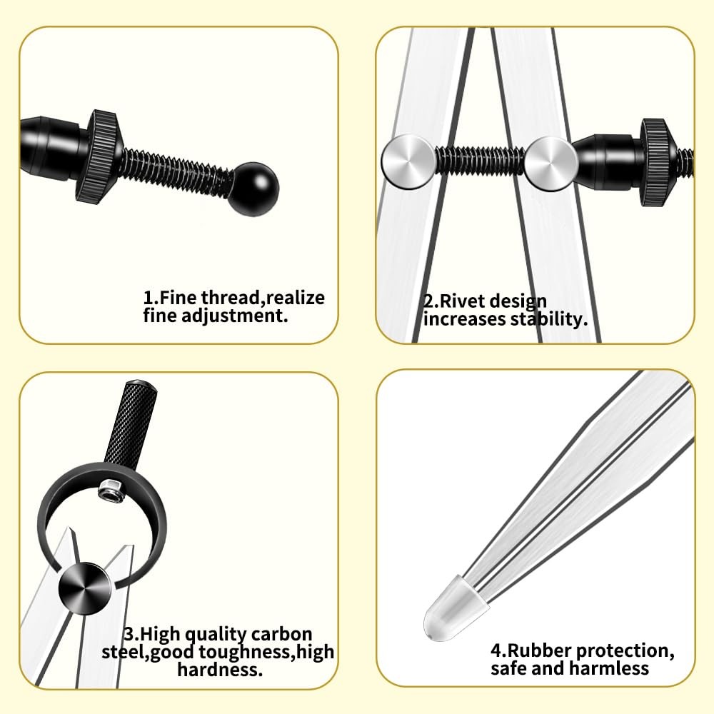 Leather Craft Compass, 6 Inch Professional Divider Steel…