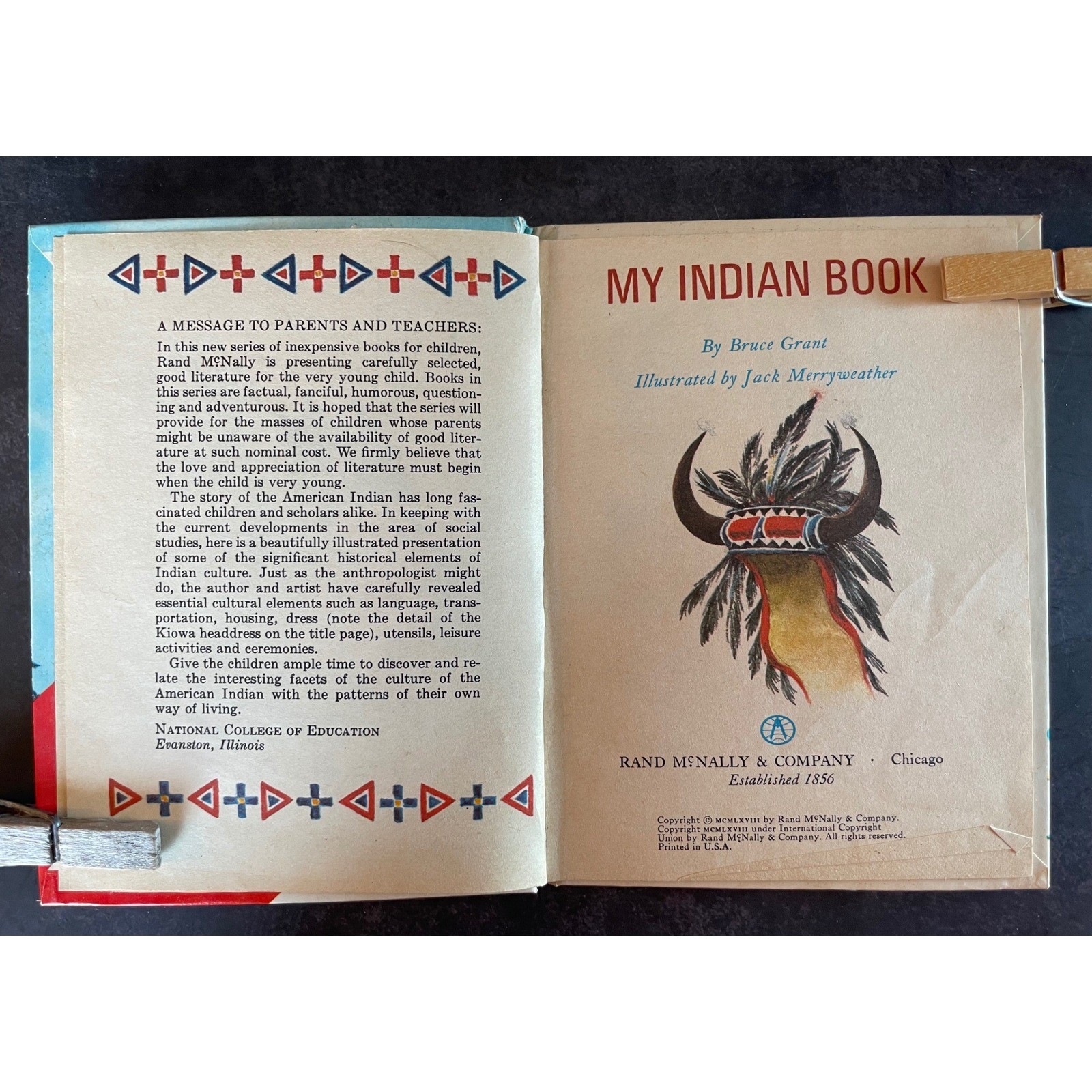 My Indian Book Rand McNally Publisher Start Right Elf Book Illustrated 1968