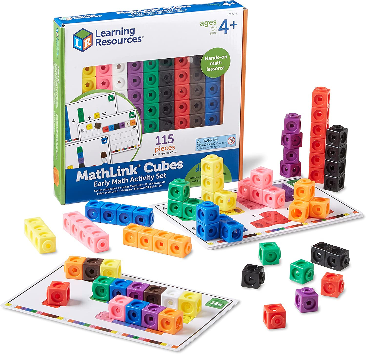 Mathlink Cubes Early Math Activity Set – 115 Pieces, Ages 4+, Classroom Must Hav