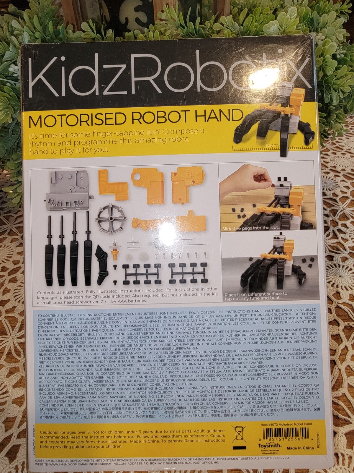 4M KidzRobotix Motorized Robot Hand STEM DIY Kit Programmable Drum Open Box 8+