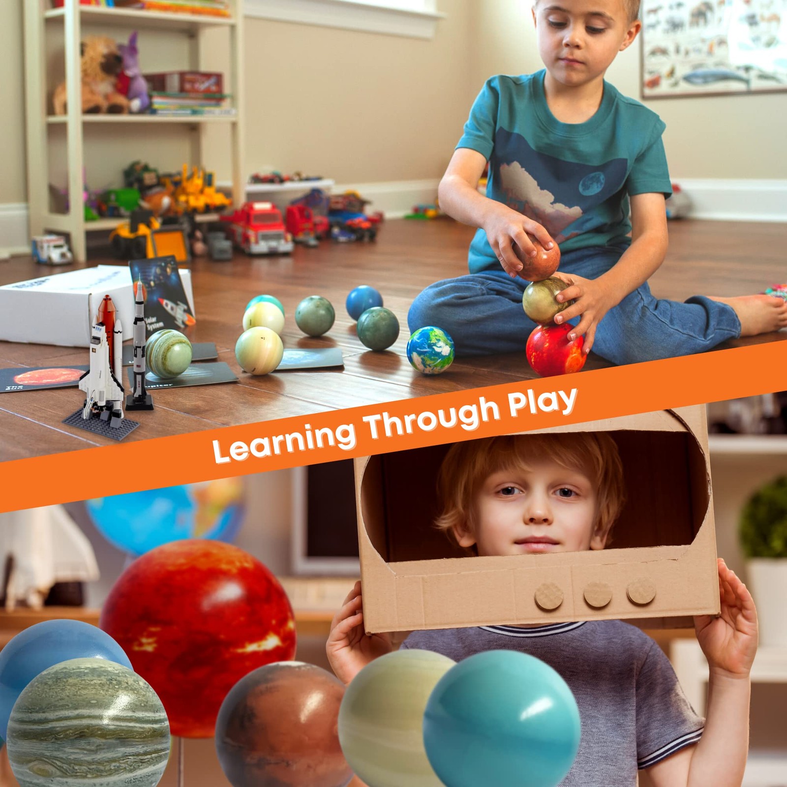 Solar System Kids Toys – Planet Balls & Space Toys for Boys 3-8 – Astronaut T.