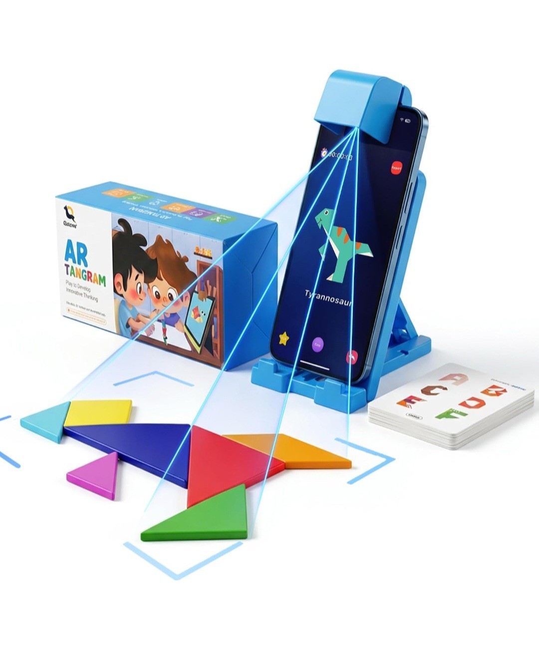 STEM Toys for Kids Ages 4-6, AR Tangram Puzzles with 1000+ Combinations