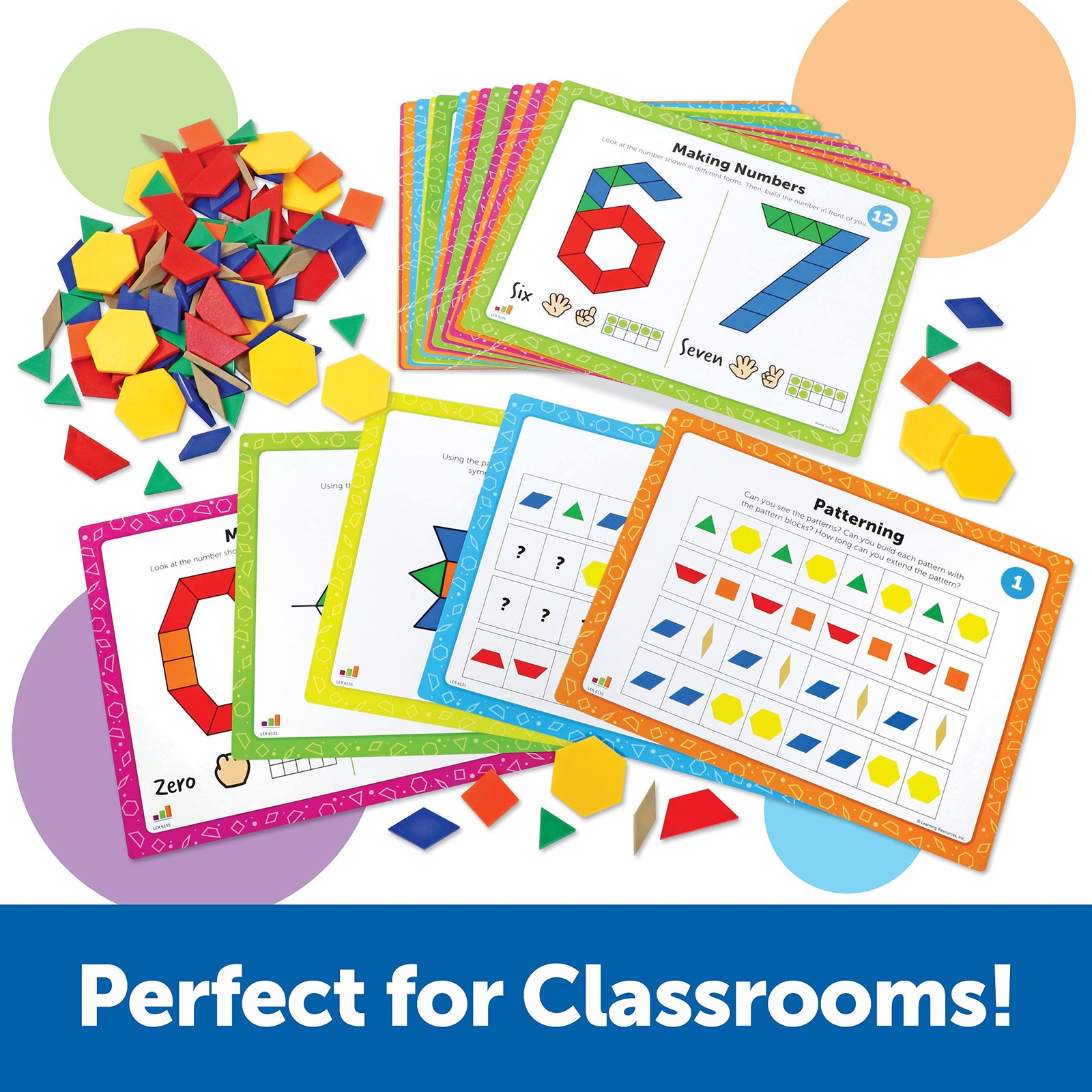 Learning Resources Pattern Block Math Activity Set – 144 Pieces Age 5