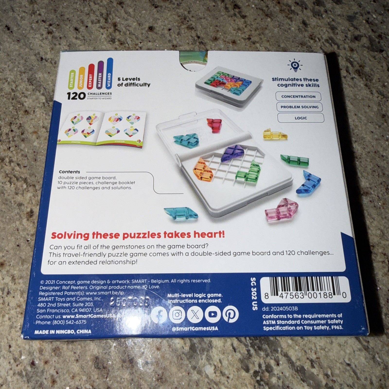 SmartGames IQ Love – 120 Challenges Logic Puzzle Game (Travel Size) NEW